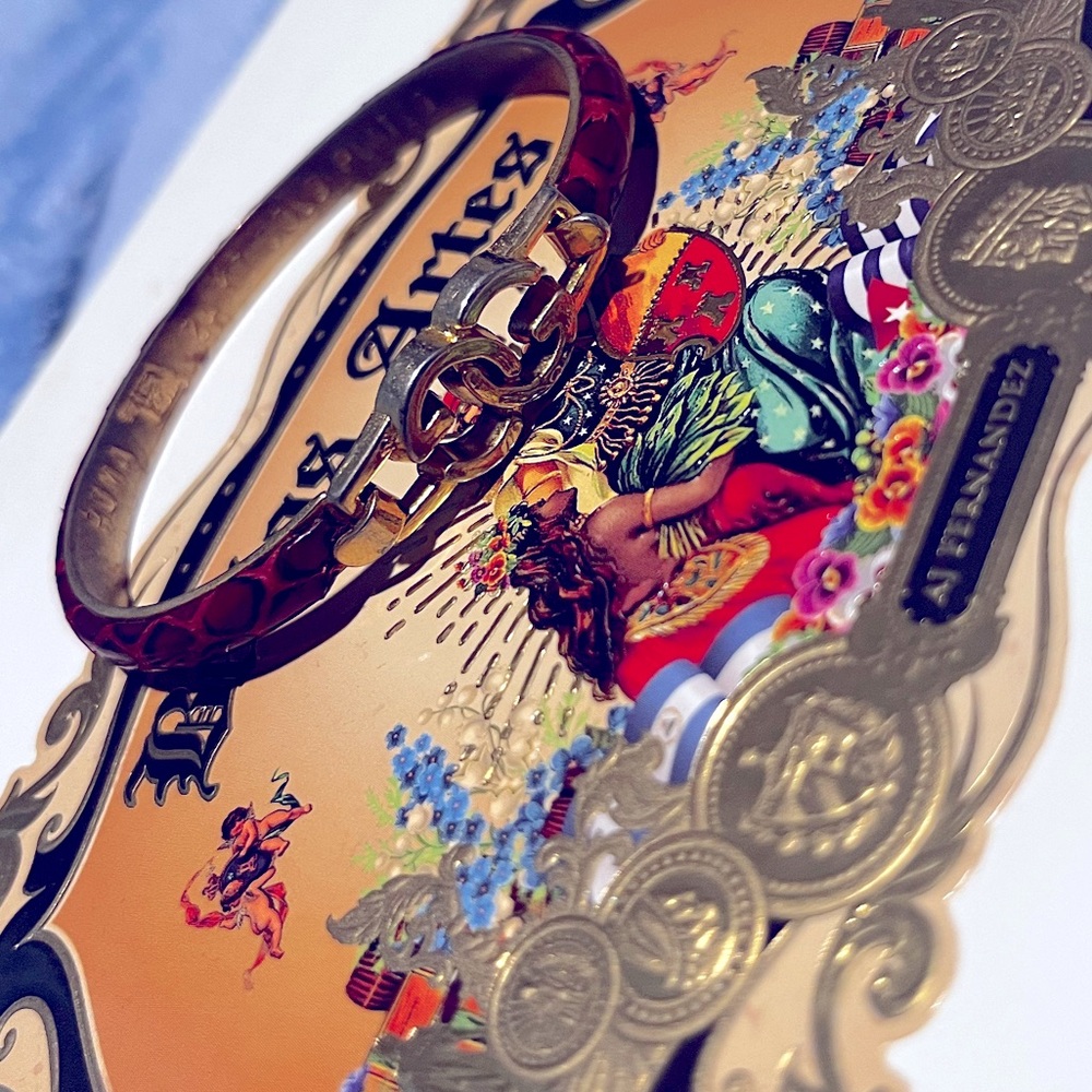 Vintage Gucci Snakeskin bangle 24kgp